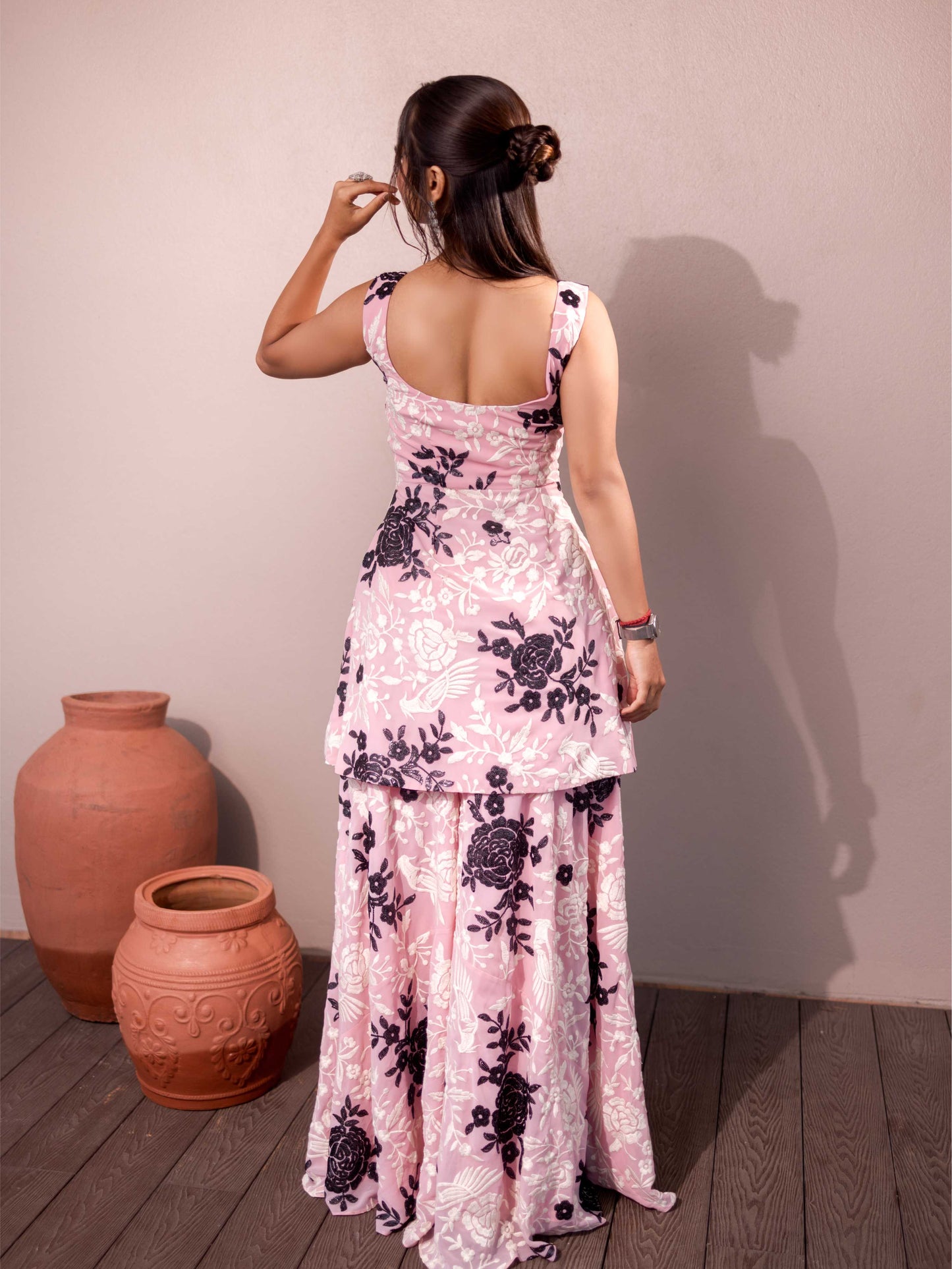 Baby Pink Sharrara Set