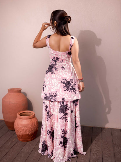Baby Pink Sharrara Set