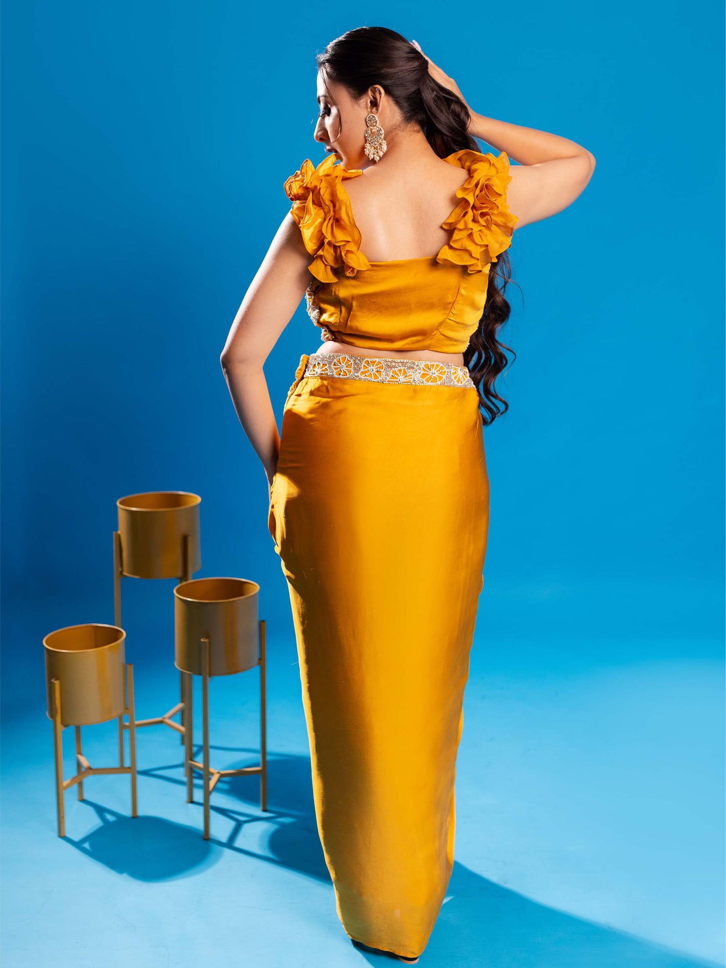Mustard Yellow Dhoti Top