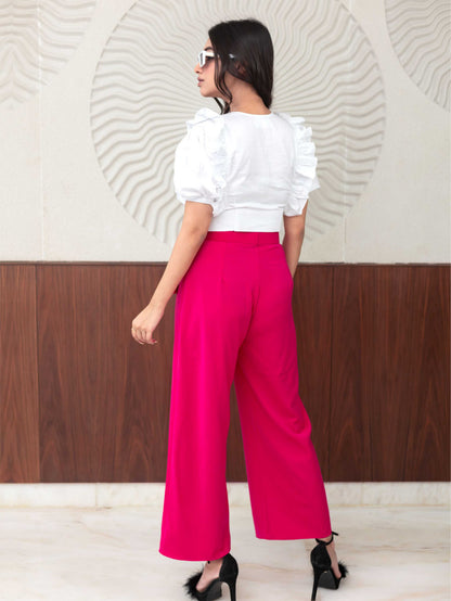 White & Pink Embroidered Co-Ords