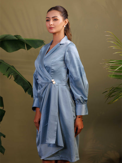 Powder Blue Draped Dress