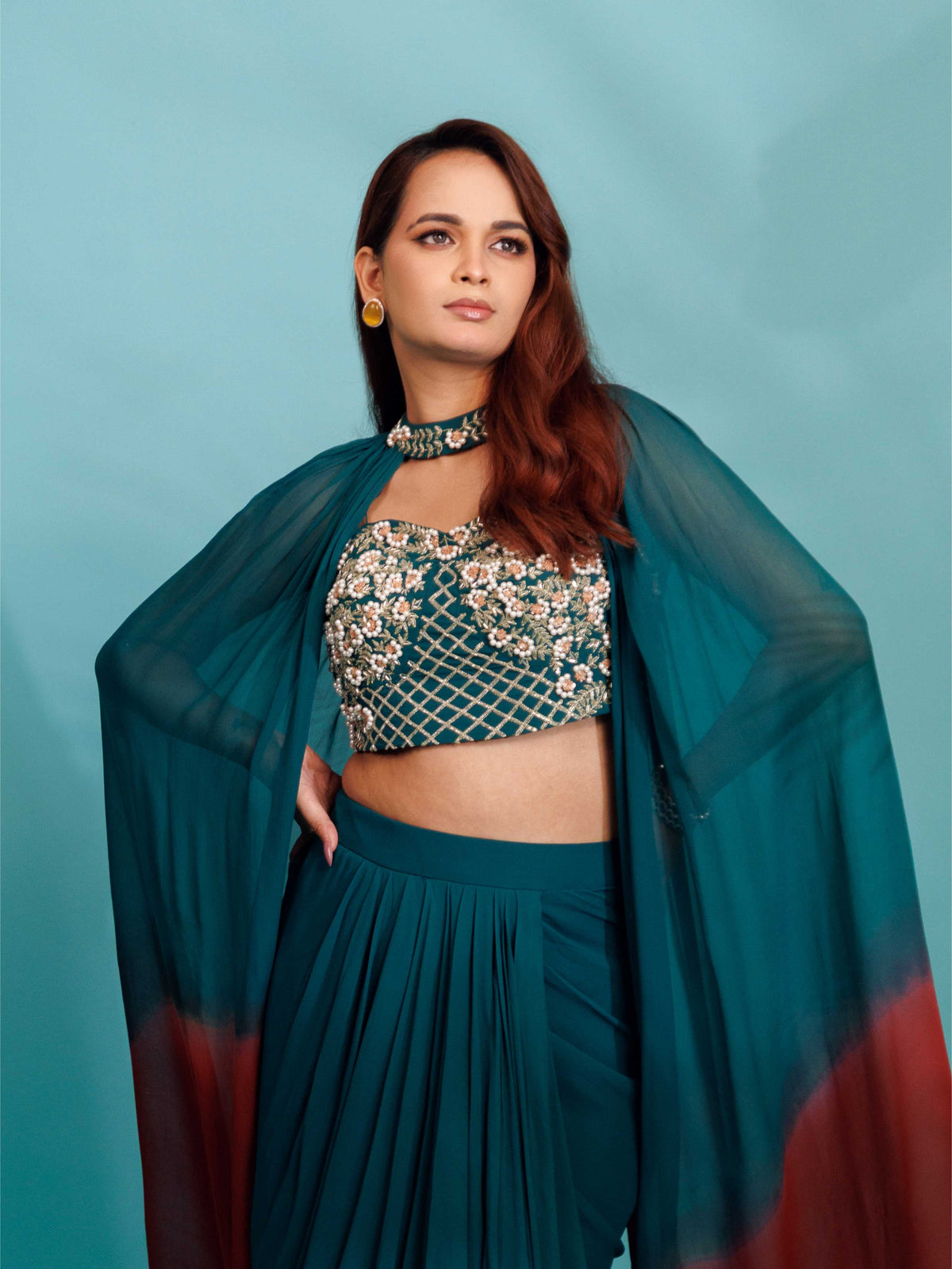 Teal Draped Set