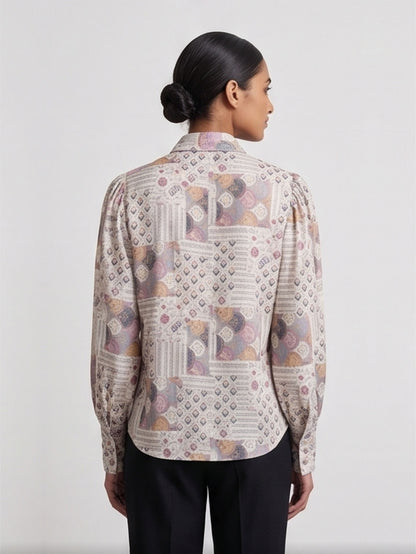 Printed Ballon sleeves Shirt