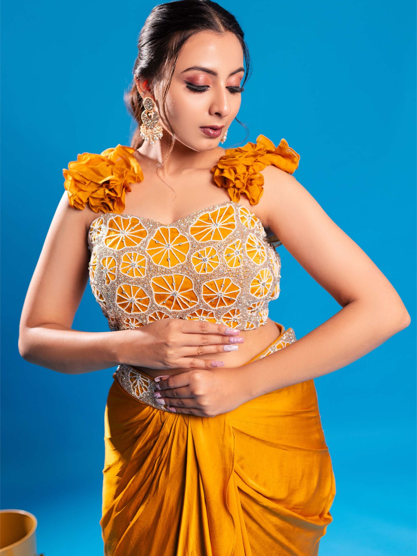 Mustard Yellow Dhoti Top