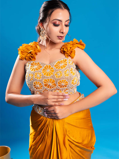 Mustard Yellow Dhoti Top