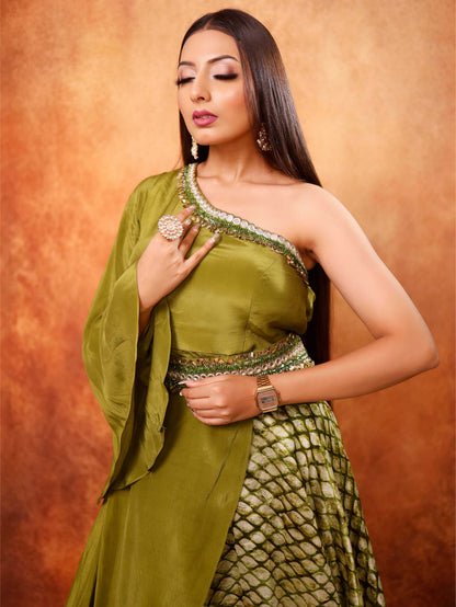 One Off Shoulder Indo Western