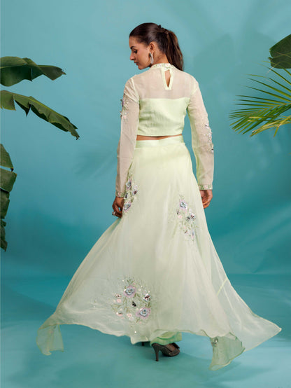 Mint Green Embroidered Co-Ord Set