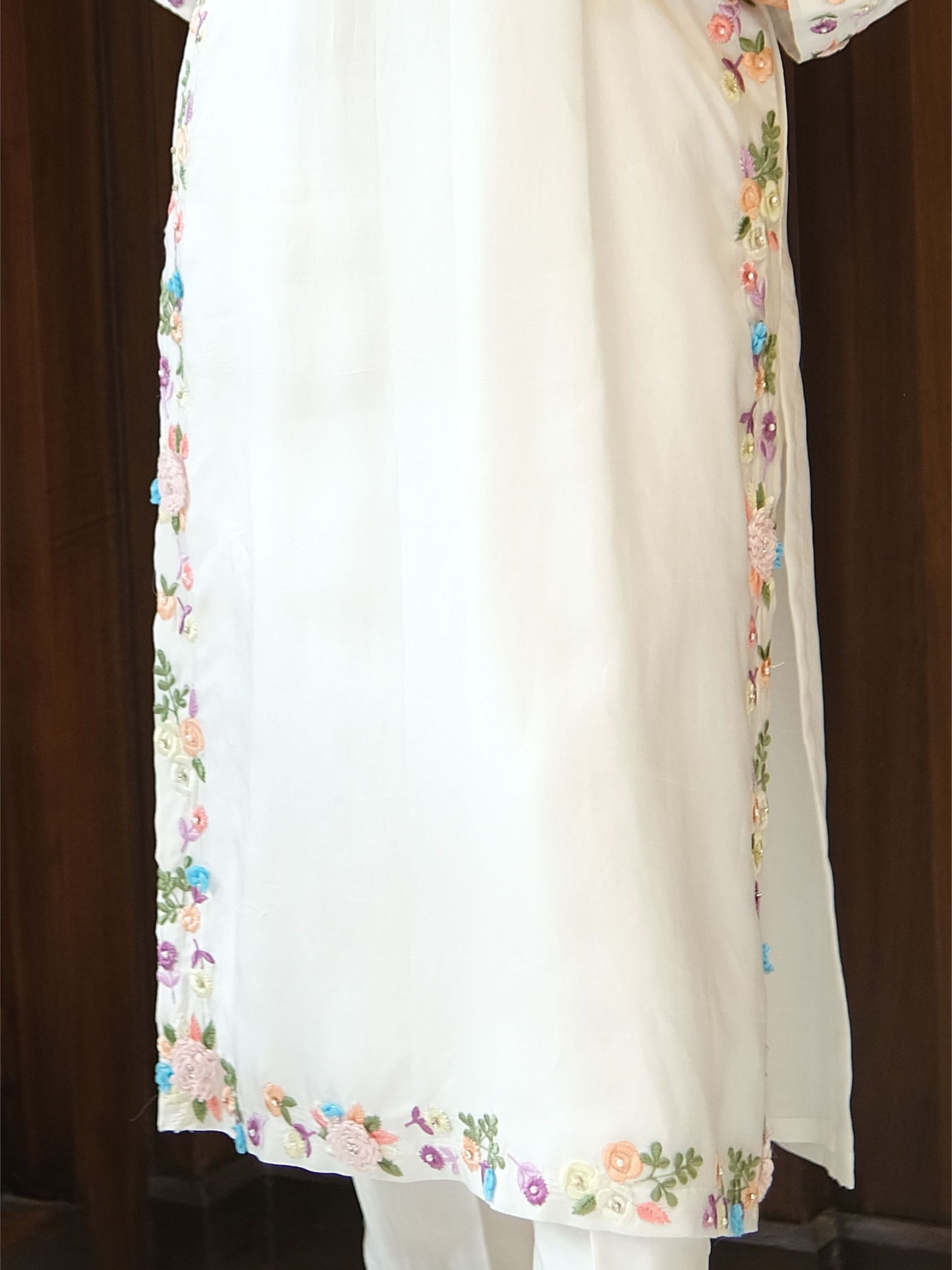 White Embroidered Kurta Set
