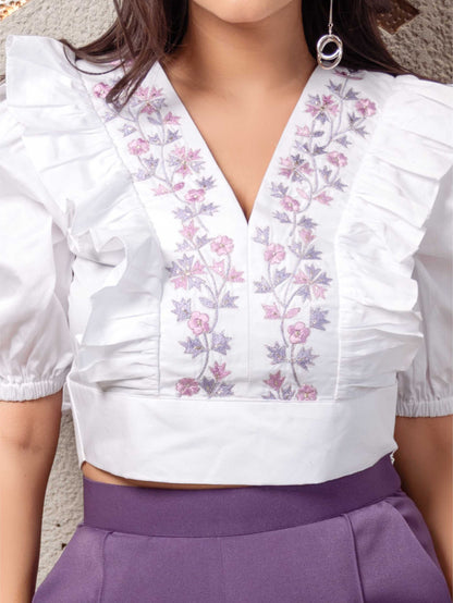 White & Lavender Co-Ord Set
