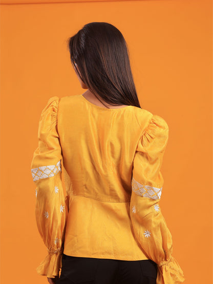 Silk Embroidered Top