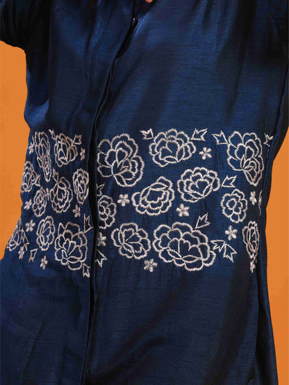 Embroidered Blue Shirt Pants