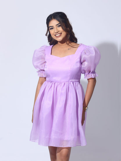 Lavender Organza Mini Dress