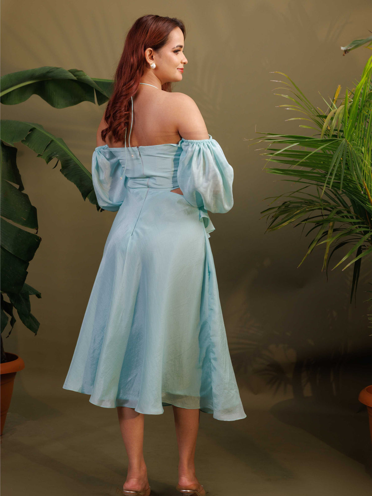 Powder Blue Peplum Dress
