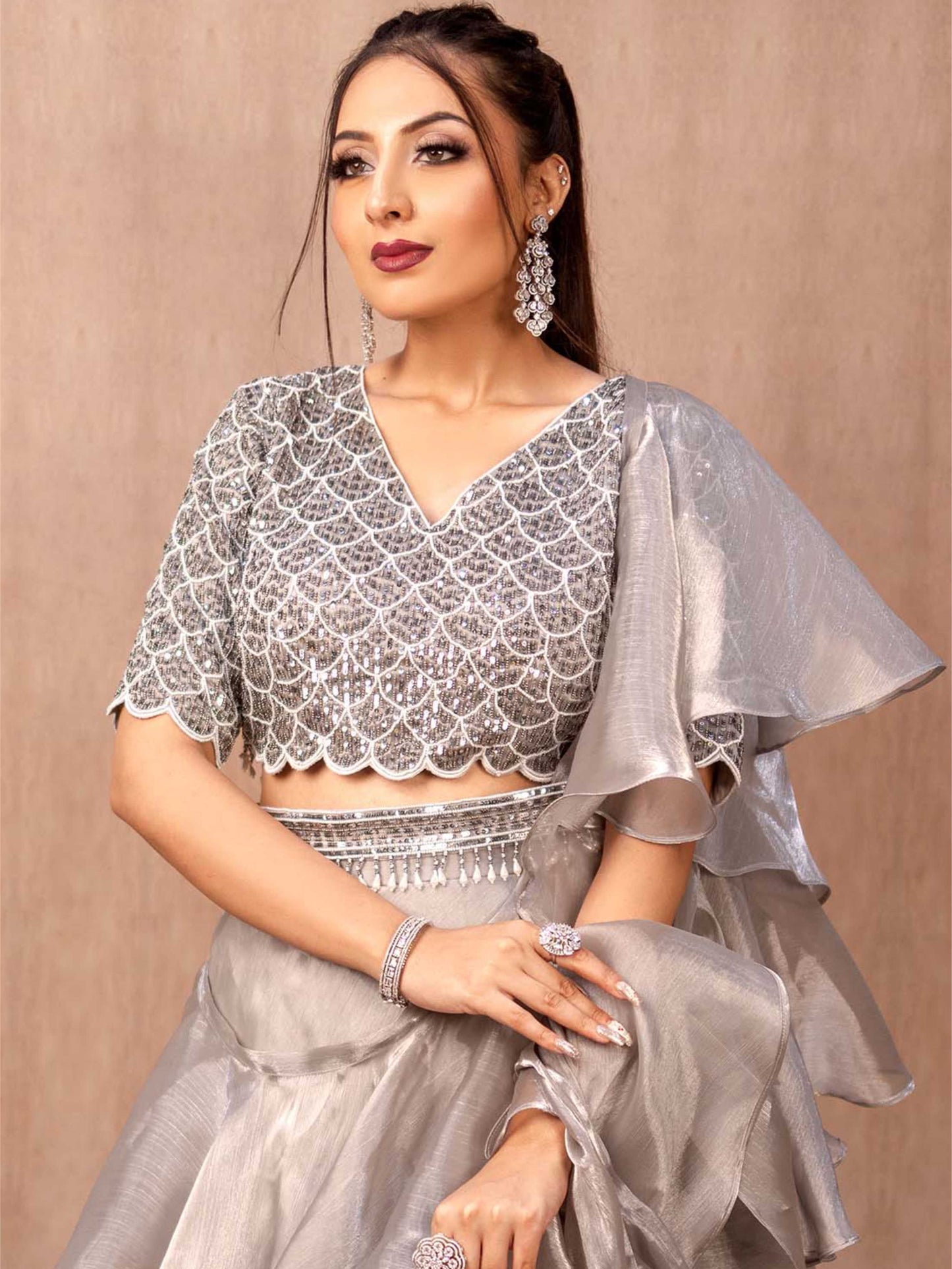 Grey Indo Western