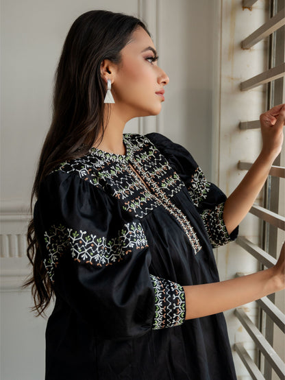 Black Embroidered Top