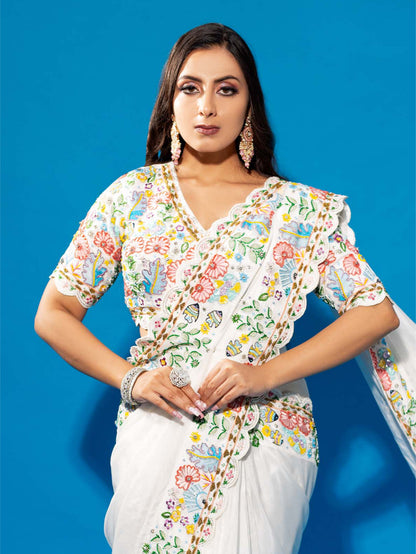 Ocean Theme Saree
