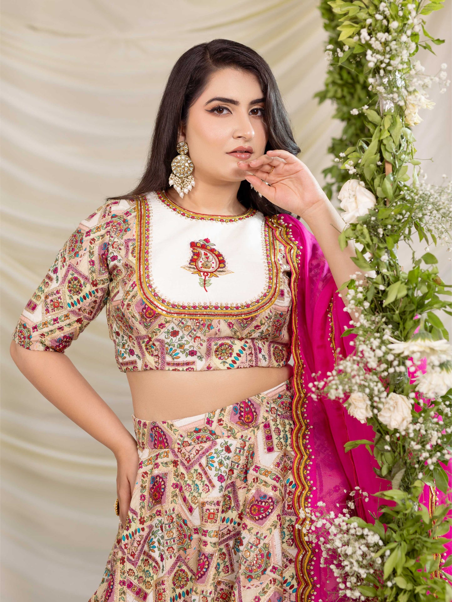 Multi Printed Lehnga