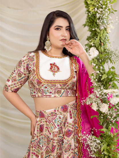 Multi Printed Lehnga