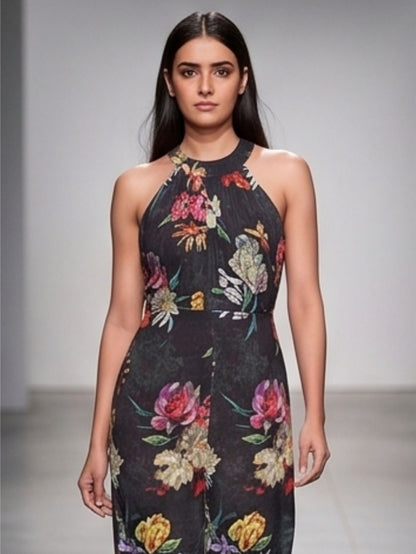 Black Printed Jumpsuit