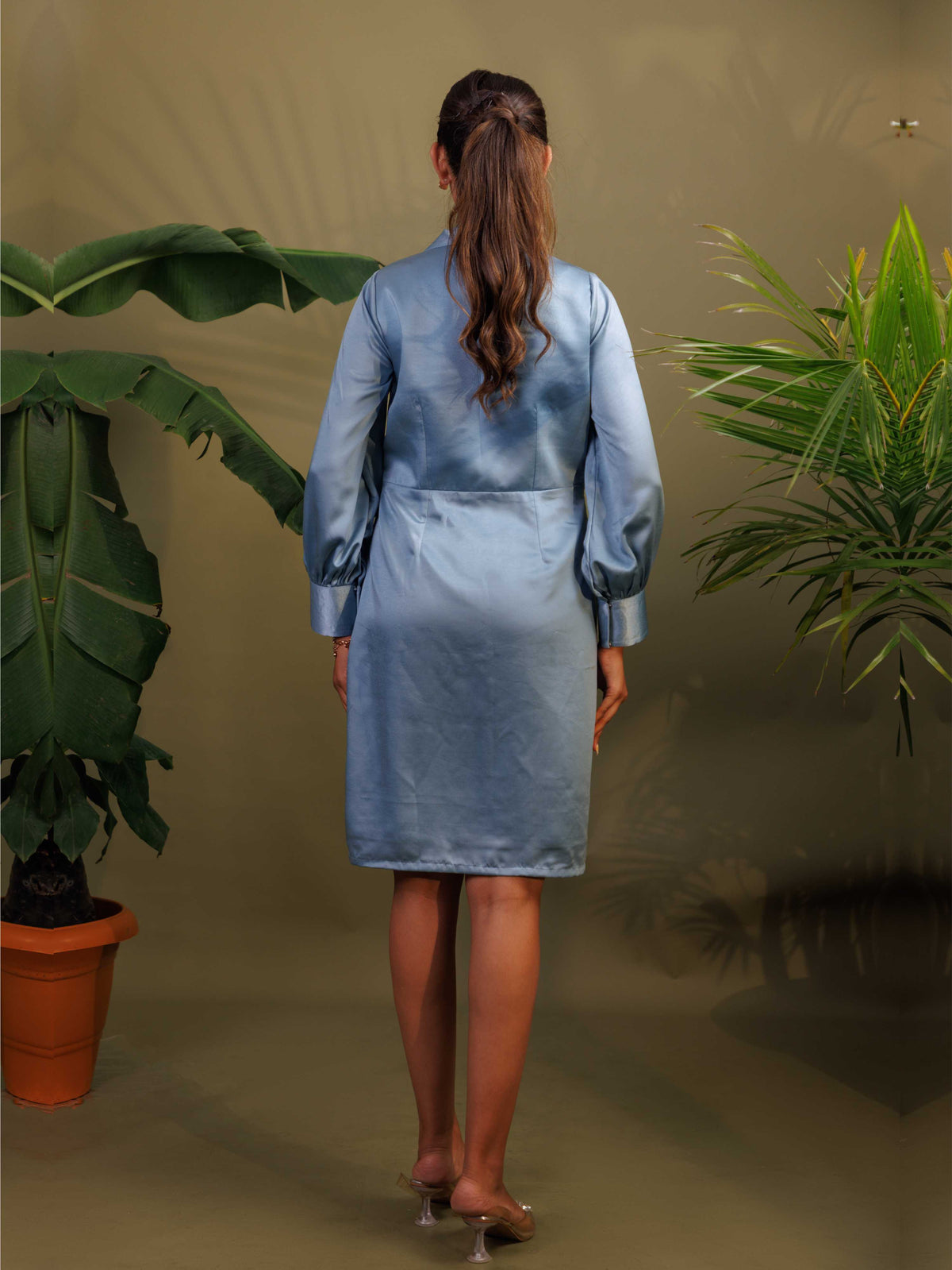Powder Blue Draped Dress