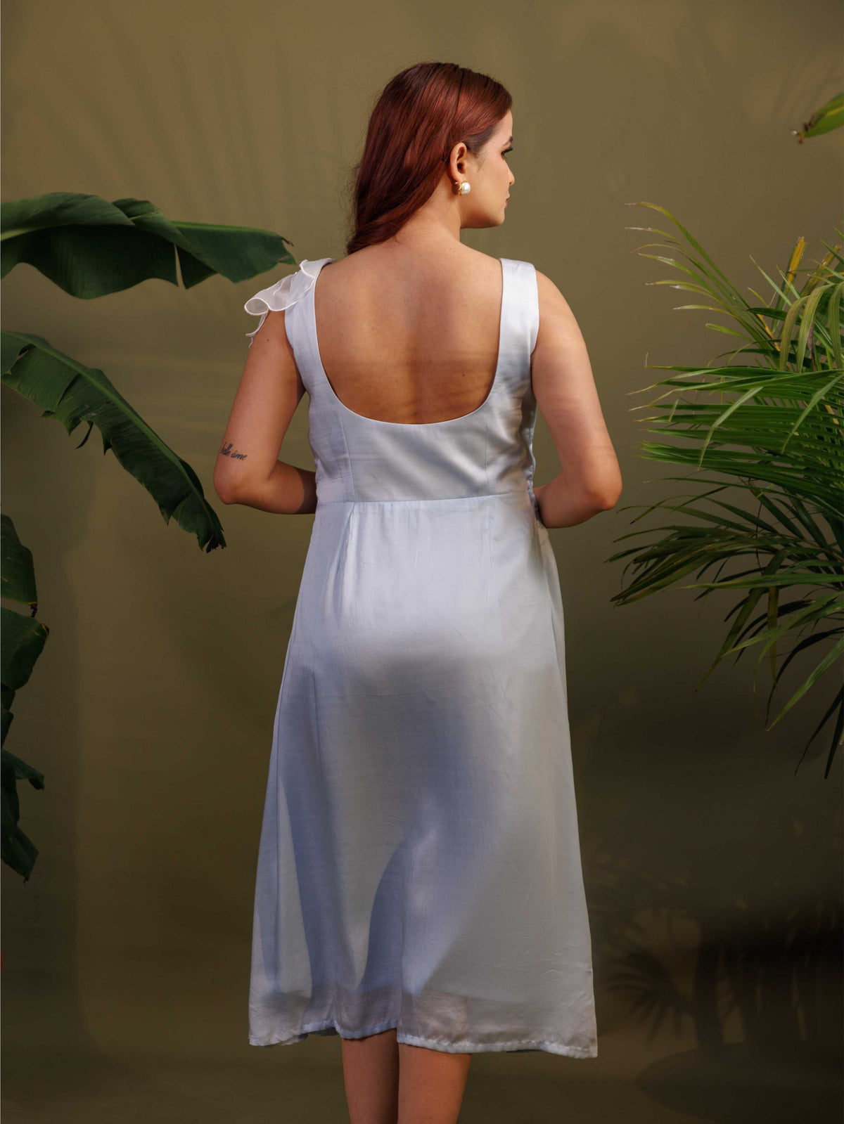 White Floral Appliqué Dress