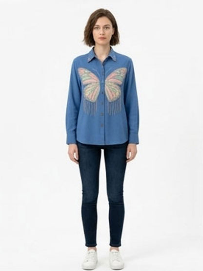 Butterfly Embellished Shirt