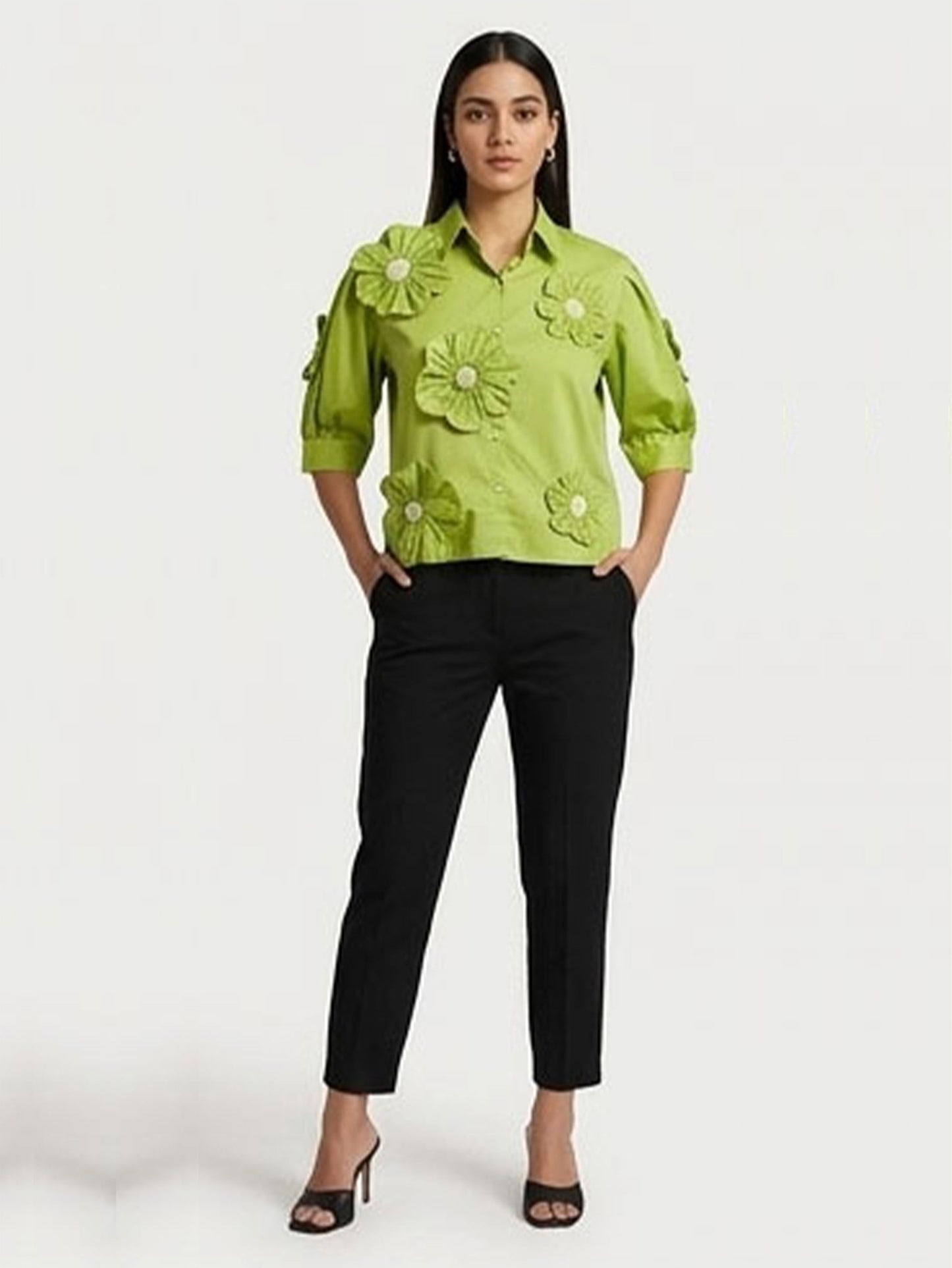 Paroot Green Flower Shirt