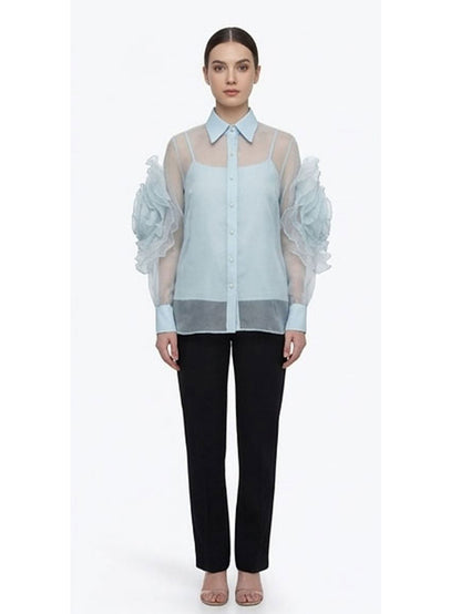 Organza Frill Sleeves Shirt