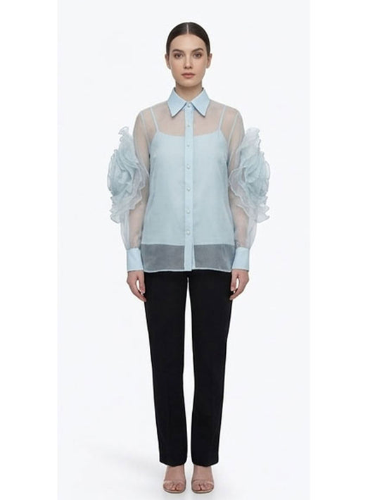 Organza Frill Sleeves Shirt