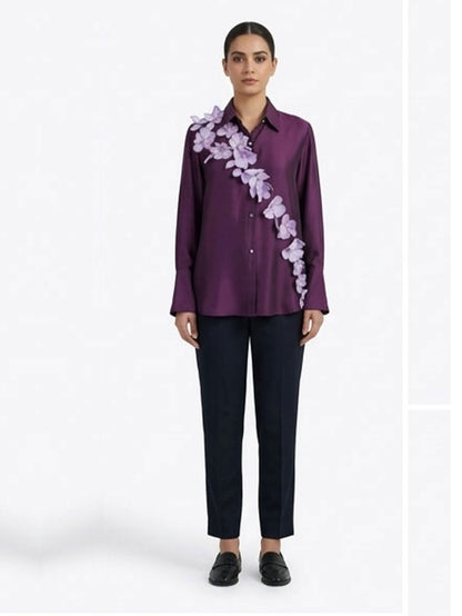 Wine 3D Flower Shirt