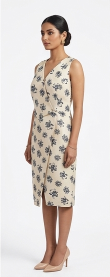 Big Flower Print Aline Dress