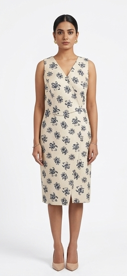 Big Flower Print Aline Dress