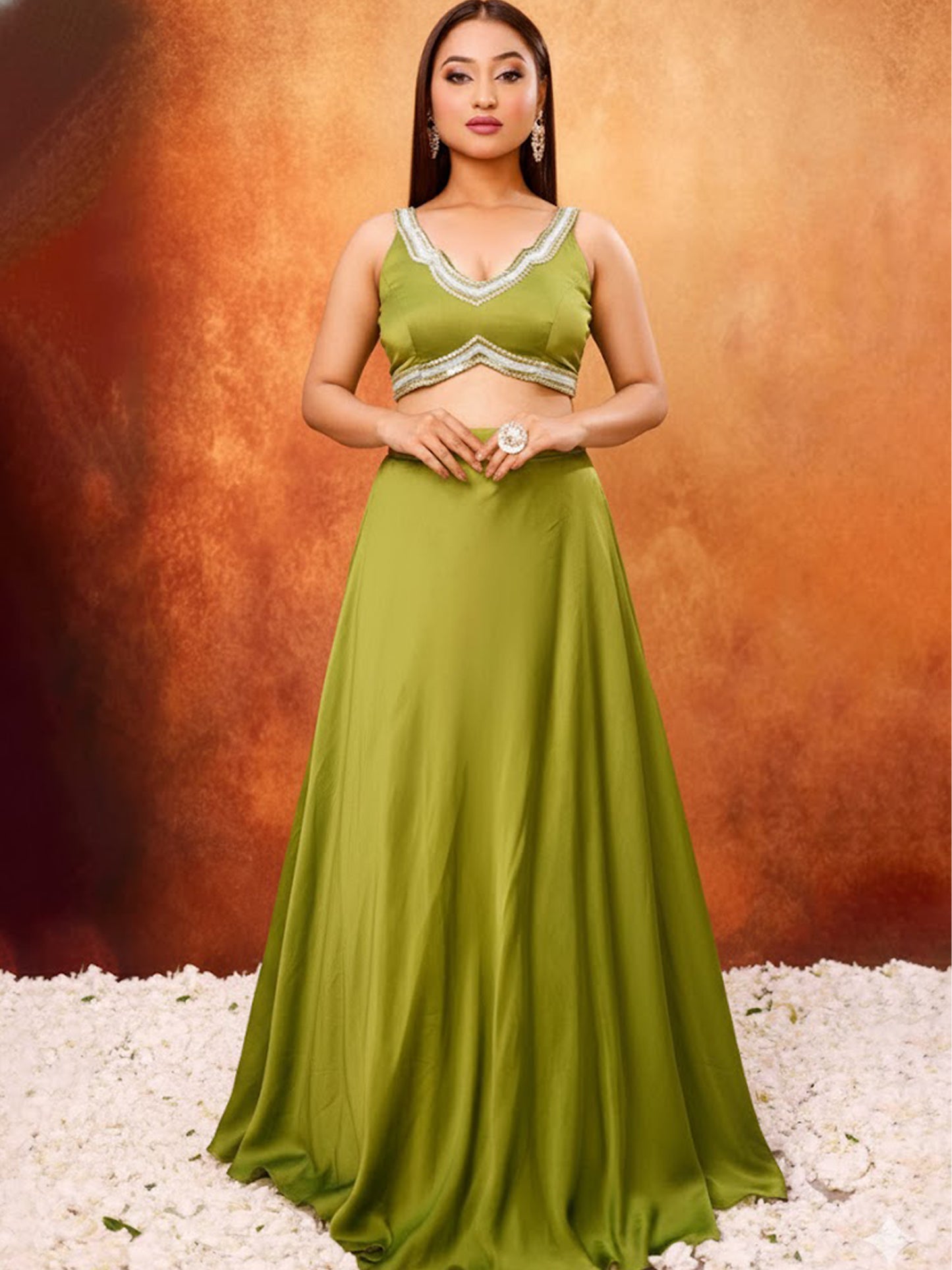 Embellished Green Gown