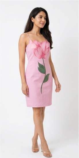 Pink 3D Flower Dress
