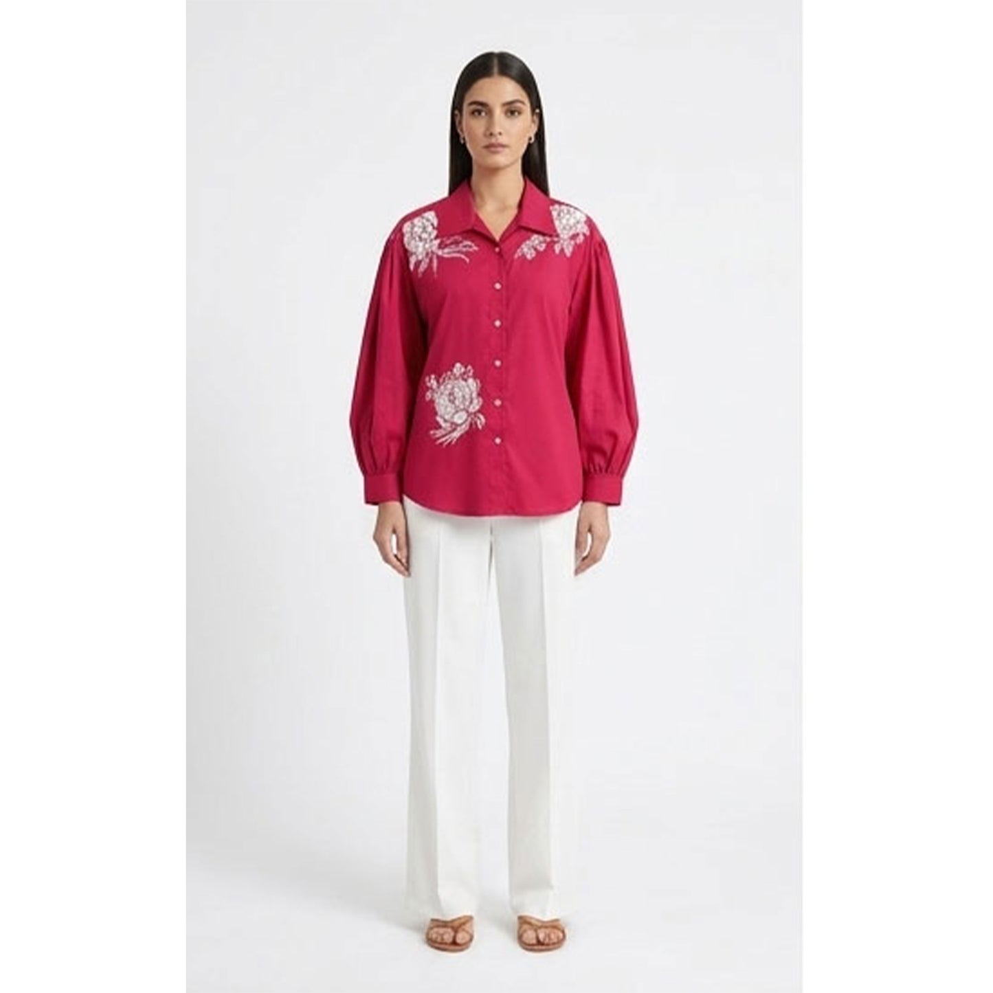 Hot Pink Embroidery Shirt