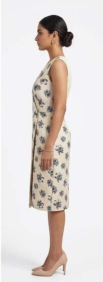 Big Flower Print Aline Dress