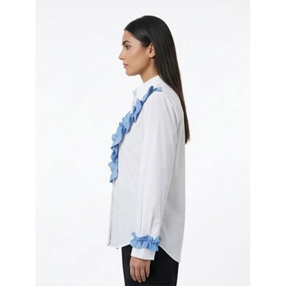 Denim Frill white Shirt