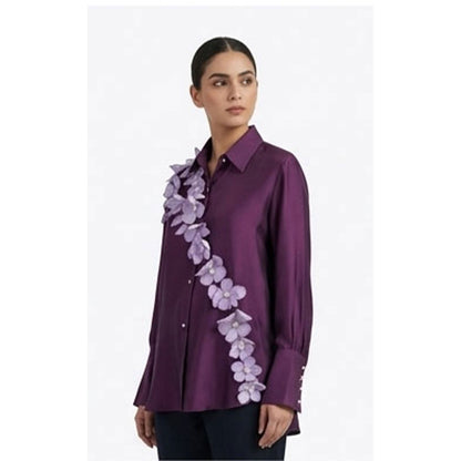 Wine 3D Flower Shirt
