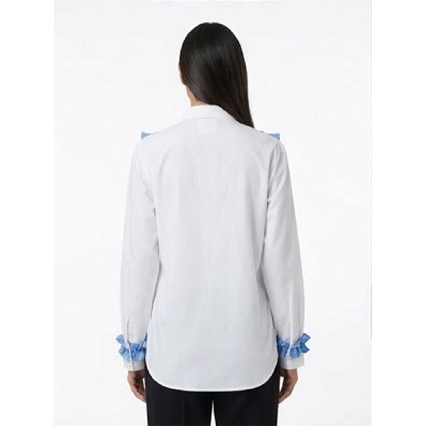 Denim Frill white Shirt