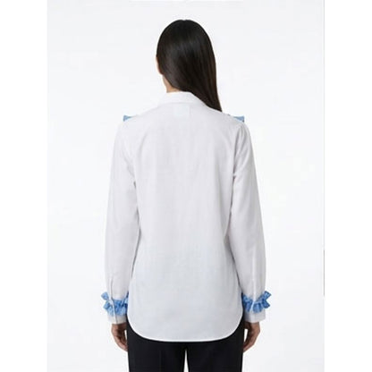 Denim Frill white Shirt