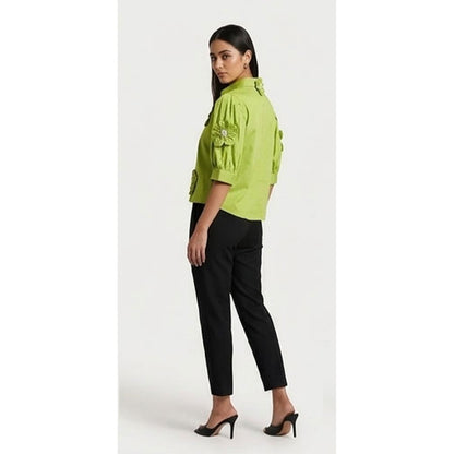 Paroot Green Flower Shirt