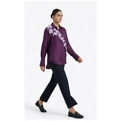 Wine 3D Flower Shirt