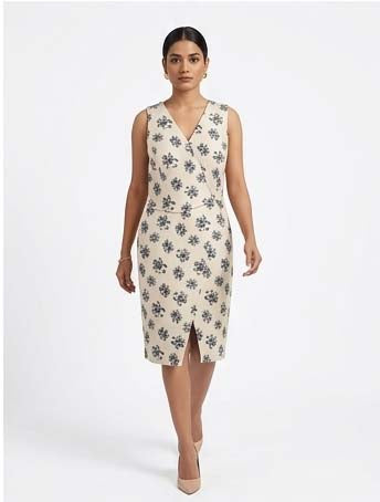 Big Flower Print Aline Dress
