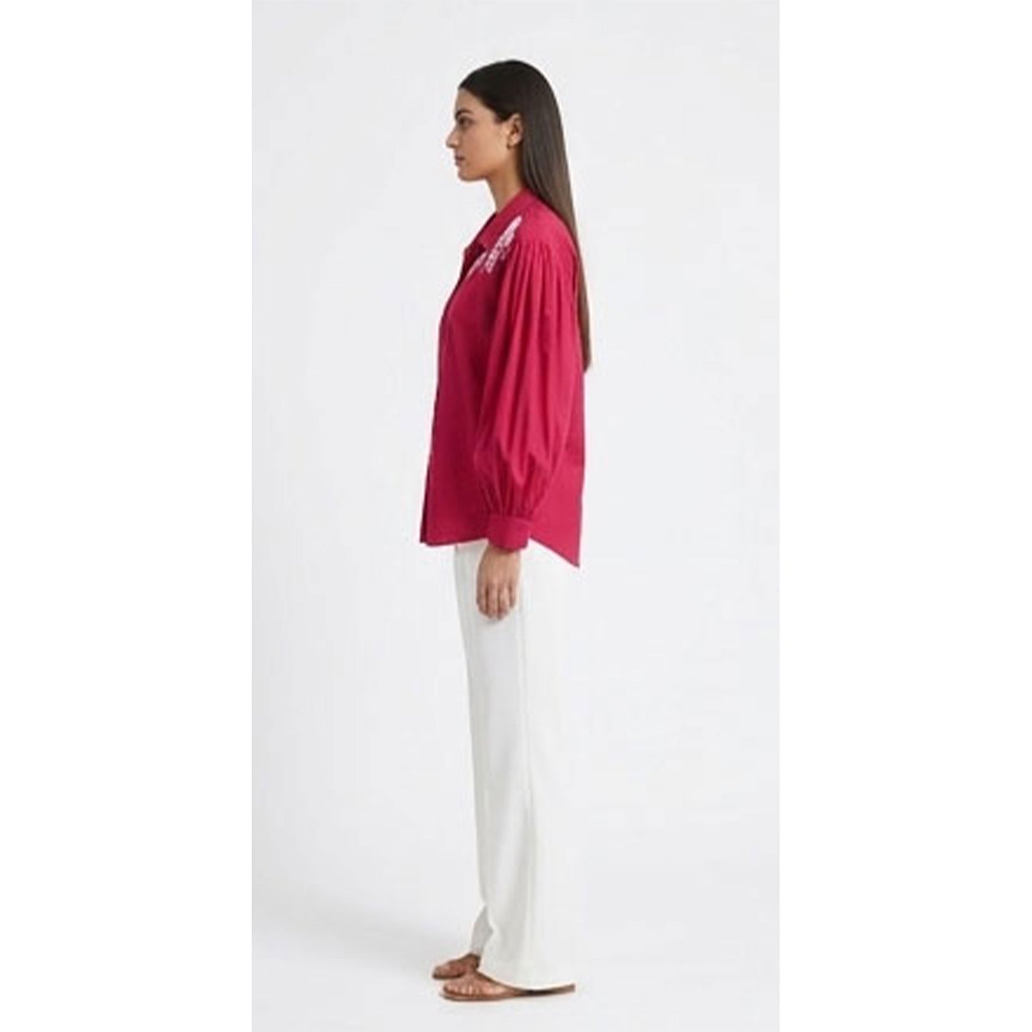 Hot Pink Embroidery Shirt