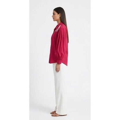 Hot Pink Embroidery Shirt