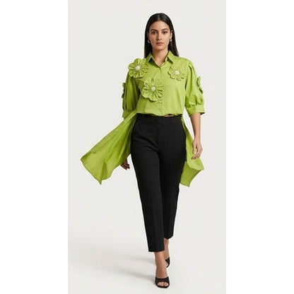Paroot Green Flower Shirt