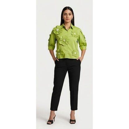 Paroot Green Flower Shirt