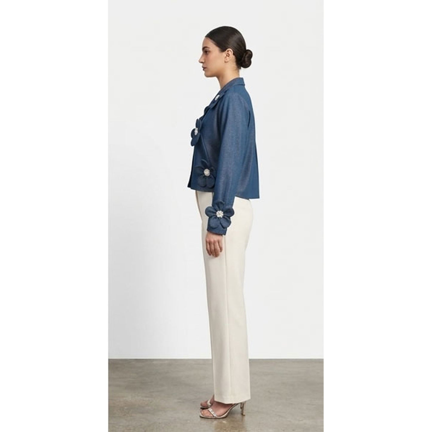 3D Flower Denim Shirt