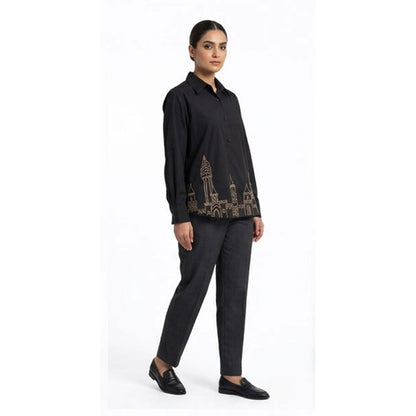 Black Golden Embroidery Shirt
