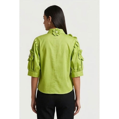 Paroot Green Flower Shirt
